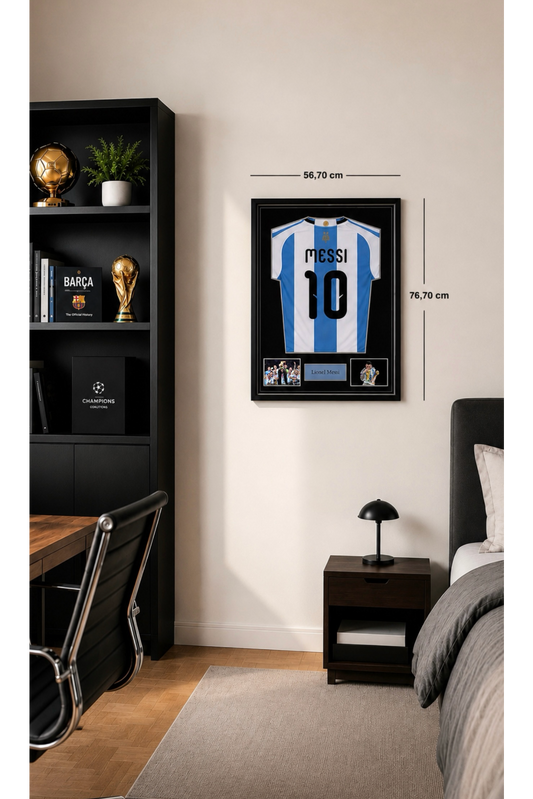 Marco Expositor Premium Plateado para Camisetas de Fútbol | 76,70 cm x 56,70 cm