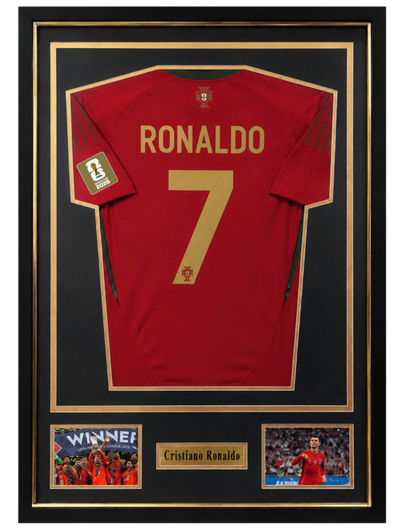 Marco Expositor Premium Dorado para Camisetas de Fútbol | 76,70 cm × 56,70 cm
